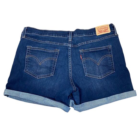Levi's Blue Denim Jean Mid Rise Mid Length Stretch Shorts SZ 31 - Picture 4 of 12